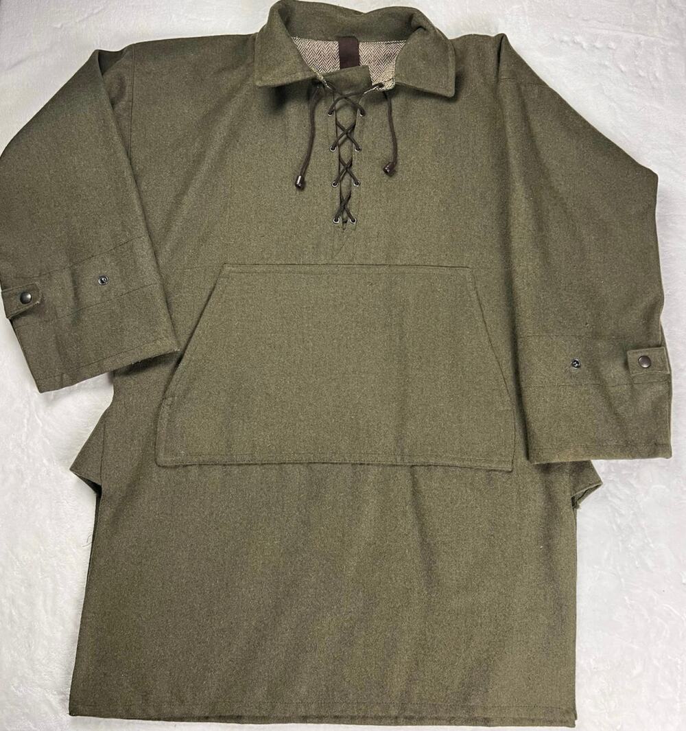 Simon Pearce Vintage Green Wool Woodsman Anorak Parka size Medium Viking Jacket